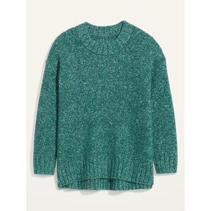 Old Nave Green Marl Cozy Oversized Bouclé Crew-Neck Sweater Size Small